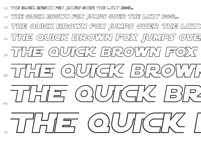 SF Distant Galaxy Symbols font waterfall